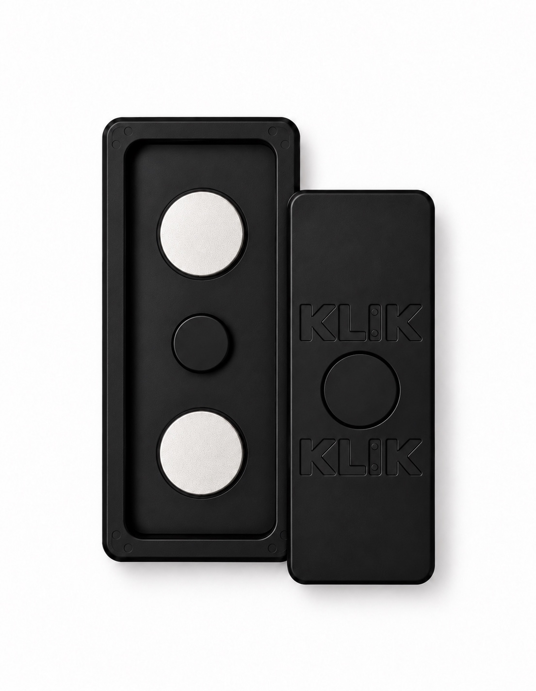 Componentes magnéticos pretos do sistema KLIK